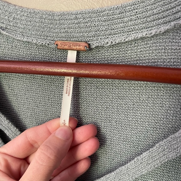 Free People Criss Cross Tunic Beach Sweater Blue Small - Picture 3 of 3